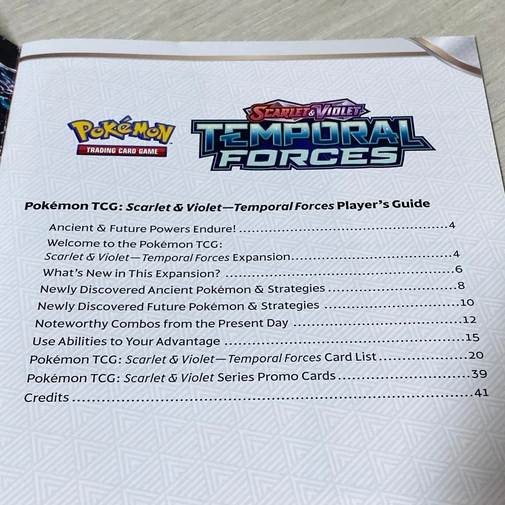 Pokemon TCG Temporal Forces Players Guide Card List Booklet Scarlet Violet 2024